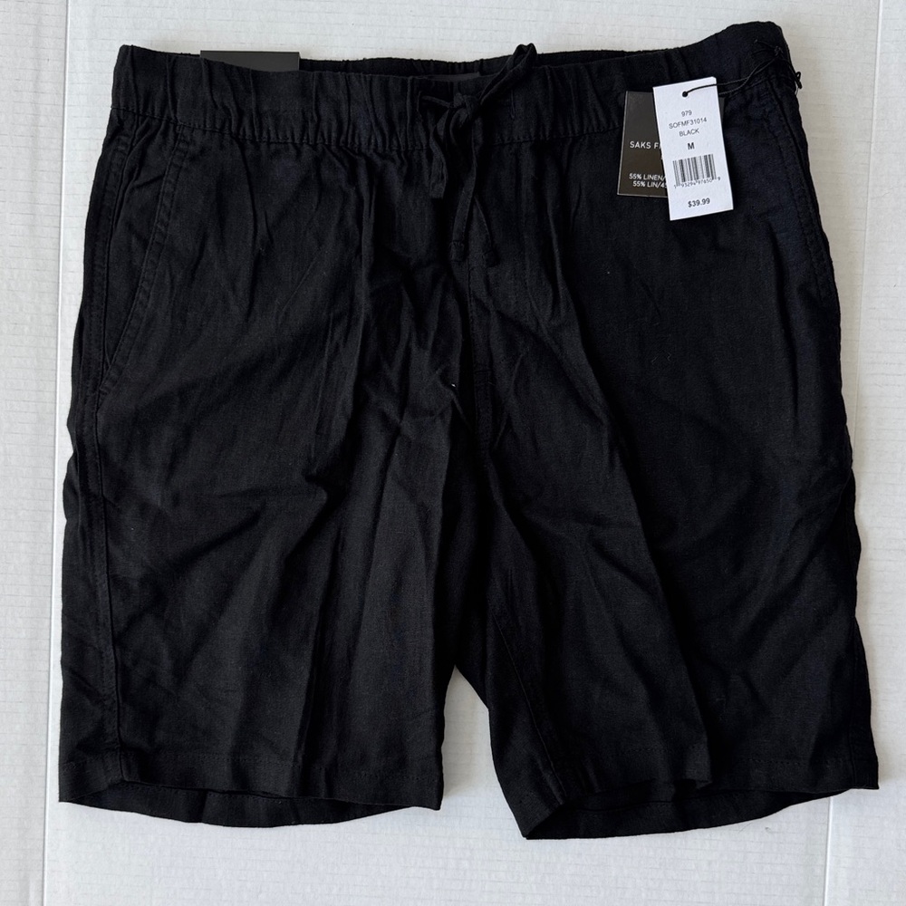 Saks Fifth Avenue Black Flat Front Shorts